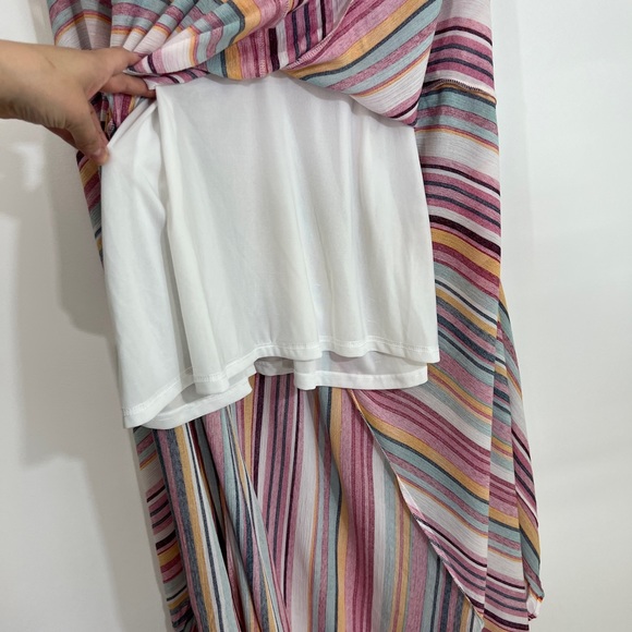 Altar’d State Quesada Striped Maxi Dress Tie Shoulder & Waist Front Slit size S - Picture 11 of 13
